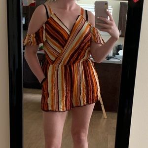 Xhilaration striped romper w pockets